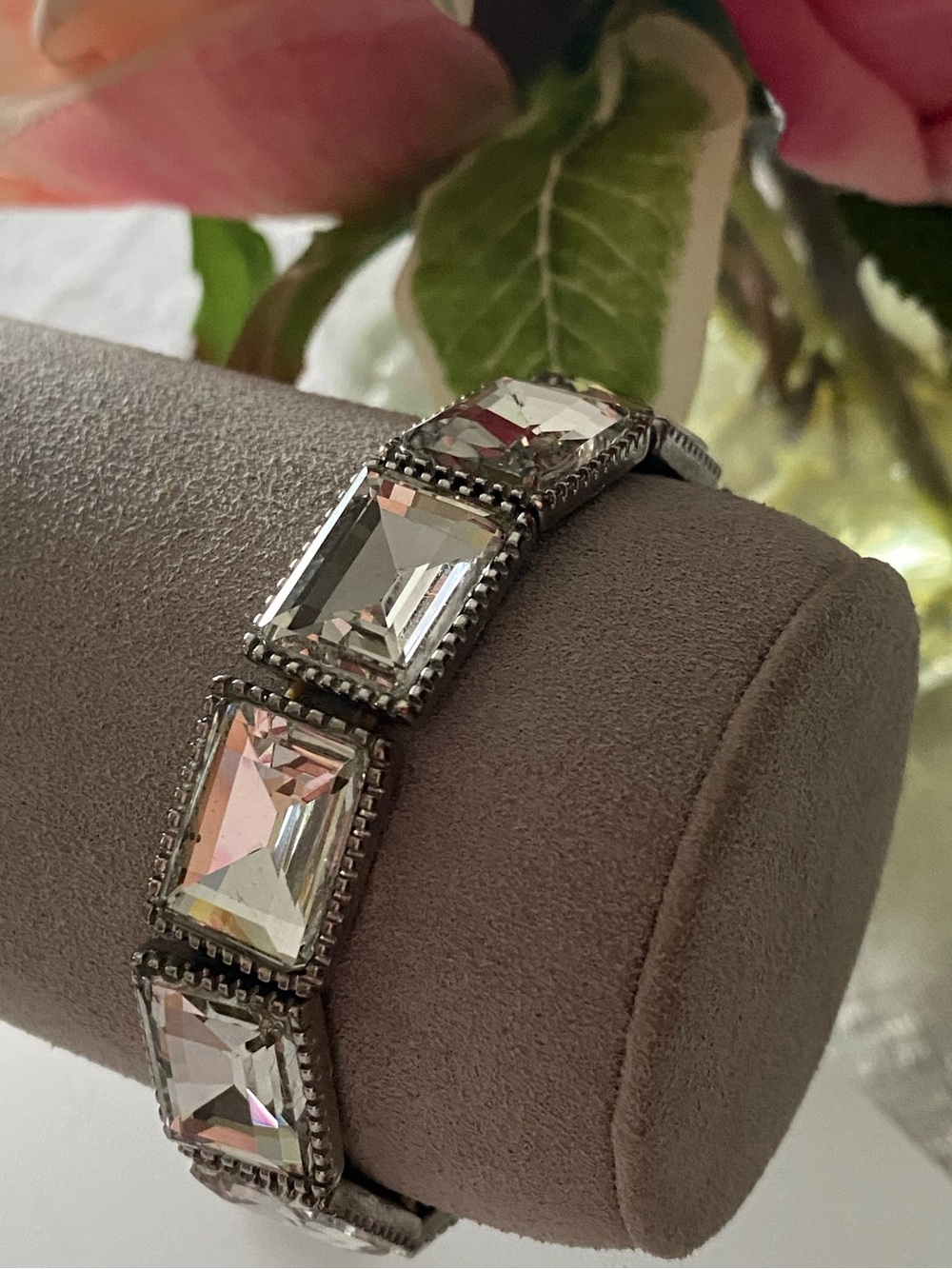 Crystal Rectangle Link Bracelet
